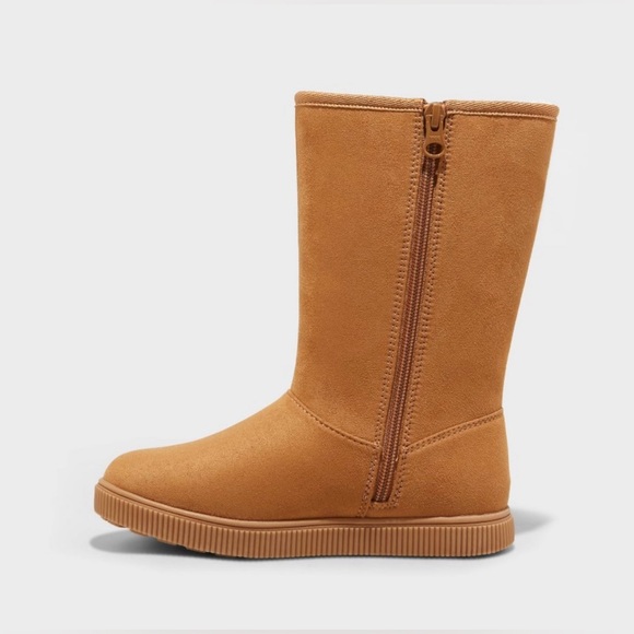 Cat & Jack Natalia Shearling Style Boots Cognac 4 - Picture 2 of 9